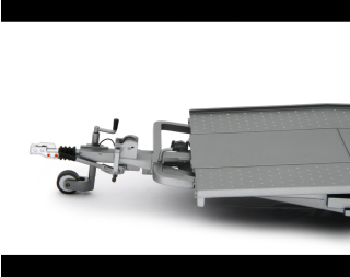Autotransporter Anhänger Ellebi  silber Laudoracing 1:18 Resinemodell (Türen, Motorhaube... nicht zu öffnen!)
